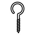 Hook screw icon, outline style Royalty Free Stock Photo