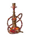 Hookah brown with red ornament