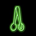 hookah forceps neon glow icon illustration
