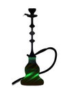 Hookah green and black. White background