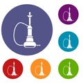 Hookah icons set