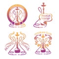 Hookah labels set