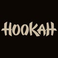 Hookah logo template.Vector lettering on black background.