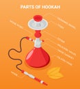 Hookah Parts Isometric Infographics