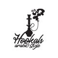 Hookah shisha arabic smoke logo design