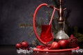 Hookah Shisha and cocktail. New Year and Christmas Royalty Free Stock Photo