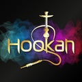 Gold hookah design for relaxation Royalty Free Stock Photo