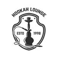 Hookah shop. Emblem template with hookah. Design element for logo, label, sign Royalty Free Stock Photo