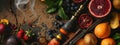 hookah in smoke with fruit. Selective focus. Royalty Free Stock Photo