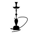 Hookah symbol in black. Hand drawn vector illustration.