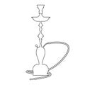 Hookah symbol with line art style. Hand drawn vector illustration.