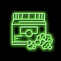 hookah tobacco neon glow icon illustration