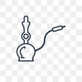 Hookah vector icon isolated on transparent background, linear Ho