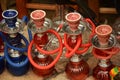 Hookahs on display at the Arabic bazaar, Old City of Akko, Israel.