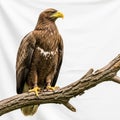 Hooked yellow beak and piercing eyes exemplify its predatory Royalty Free Stock Photo