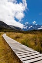 Valley with Aoraki Mt Cook Southern Alps NZ Royalty Free Stock Photo