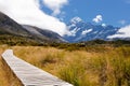 Valley w Aoraki, Mt Cook, Southern Alps, NZ Royalty Free Stock Photo