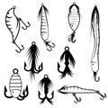 hooks and jigs vector set Royalty Free Stock Photo