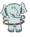 Hoola Hooping Elephant cartoon