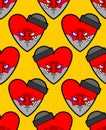 Hooligan love pattern. bully heart background. ruffian amur ornament. Vector texture