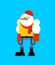 Hooligan snowman. bully Santa Claus helper. ruffian New Year. Christmas Vector illustration