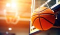 Hoop Dreams: A Basketball Suspended in Mid-Air Royalty Free Stock Photo