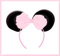 Hoop with mouse ears. Hair ornament. Accessory for little girls. Black ears