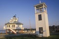 Hooper Strait Lighthouse lamp at Hooper Strait in Tangier Sound, Chesapeake Bay Maritime Museum in St. Michaels, MD Royalty Free Stock Photo