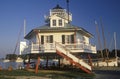 Hooper Strait Lighthouse lamp at Hooper Strait in Tangier Sound, Chesapeake Bay Maritime Museum in St. Michaels, MD Royalty Free Stock Photo