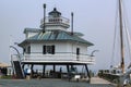 Hooper Strait Lighthouse in St. Michaels Maryland. Royalty Free Stock Photo