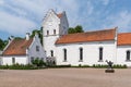 View of the castle courtyard and church at the historic Bosjokloster nunnery in southern Sweden
