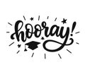 Hooray! Graduation class label, banner