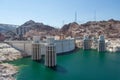 Hoover Dam also known as Boulder Dam, in the Black Canyon of the Colorado River, on the border between Nevada and Arizona, USA