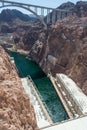 Hoover Dam also known as Boulder Dam, in the Black Canyon of the Colorado River, on the border between Nevada and Arizona, USA