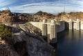 The Hoover Dam is a concrete dam, located in the course of the Colorado River. Royalty Free Stock Photo