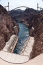 Hoover Dam and the Hoover Dam Bypass Bridge Royalty Free Stock Photo