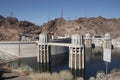 Hoover dam and its intake towers Royalty Free Stock Photo