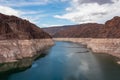 Hoover Dam - The Hoover Dam looking towards Lake Mead from the Mike O\'Callaghan Pat Tillman Memorial Bridge, USA Royalty Free Stock Photo