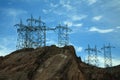 Hoover Dam Power Lines Royalty Free Stock Photo