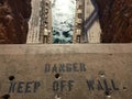 Hoover Dam warning Royalty Free Stock Photo