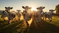 hooves dancing cows Royalty Free Stock Photo