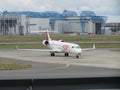 Hop! for AirFrance Bombardier CRJ-700 taxiing in Toulouse Royalty Free Stock Photo