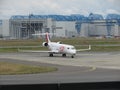 Hop! for AirFrance Bombardier CRJ-700 taxiing in Toulouse Royalty Free Stock Photo