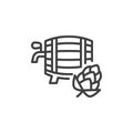 Hop beer barrel line icon