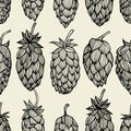 Hop beer seamless pattern Royalty Free Stock Photo