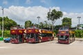 Hop Big Bus for tourist parks in its station, Singapore Royalty Free Stock Photo