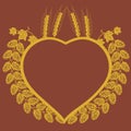 Hop and corn heart design