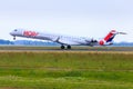 Hop CRJ-1000 taking off from Amsterdam Royalty Free Stock Photo