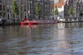 Hop On Hop Of Canal Cruise Boat At The Amstel River AT Amsterdam The Netherlands 22-7-2020 Royalty Free Stock Photo