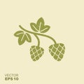 Hop icon isolated in flat style with scuffed effect. Vector illustration. Royalty Free Stock Photo
